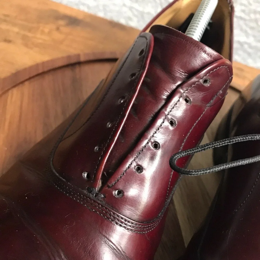 Allen Edmonds Fifth Avenue Dress Shoes Mens 12B Cherry Leather‎ Cap Toe Oxford